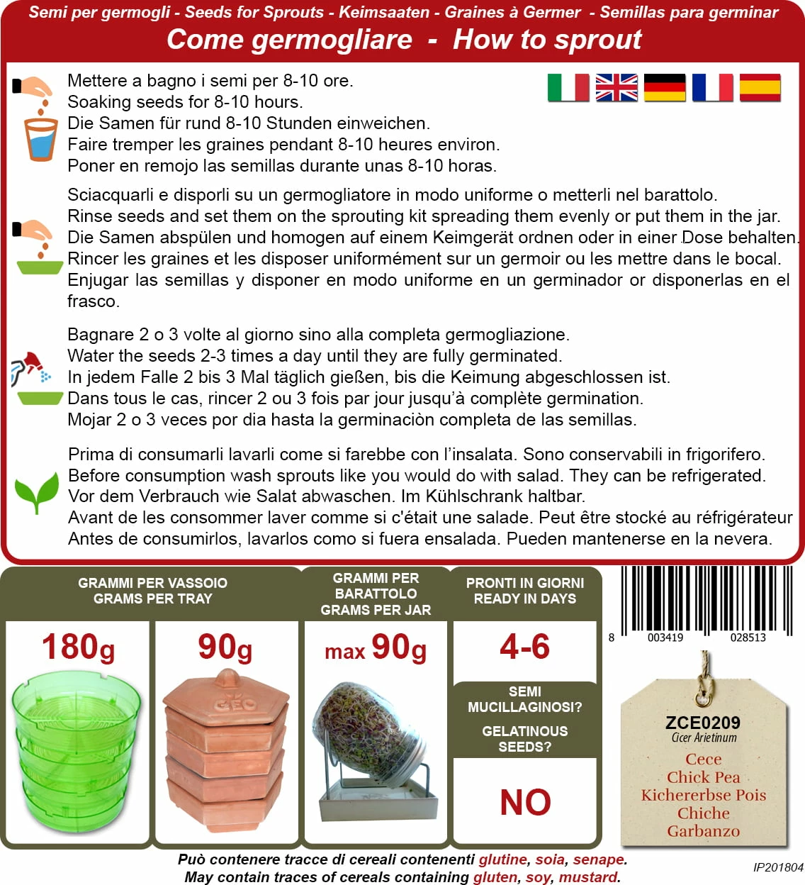 Bio Keimsprossen "Kicherbse", 90 G 2 Bio Keimsprossen "Kicherbse", 90 G – Bild 2