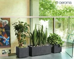 Pflanztopf "Quadro Millenium" Mit Wasserreservoir - Anthrazit, 39 Cm -Gartenbedarf Verkaufsladen deroma pflanztopf millenium 39 cm mit wasserreservoir anthrazit 1631613 de