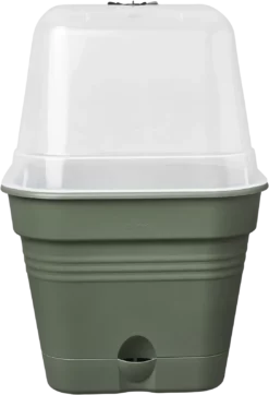 Elho Anzuchttopf Set Green Basics 20cm - Quadrat, Laubgrün