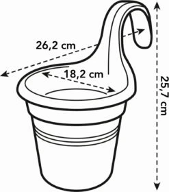 Elho Green Basics Easy Hängetopf, Lebhaft Schwarz
