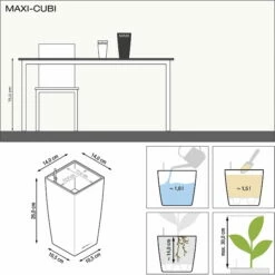 LECHUZA Tischgefäß MAXI CUBI, Weiß Hochglanz 10 LECHUZA Tischgefäß MAXI CUBI, Weiß Hochglanz -Gartenbedarf Verkaufsladen lechuza maxi cubi tischgefaess 1163595 de