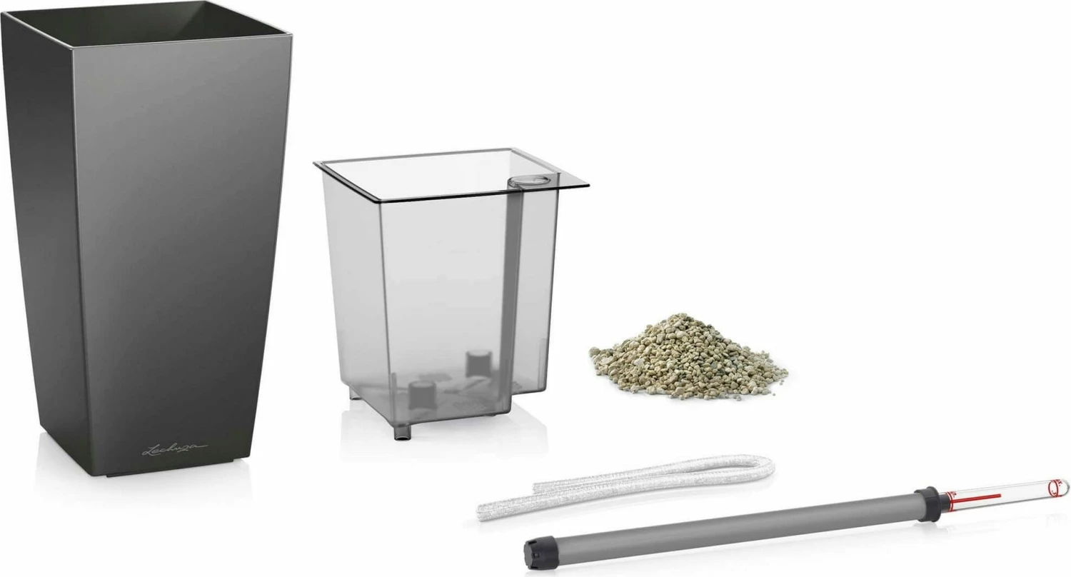 LECHUZA Tischgefäß MAXI CUBI, Weiß Hochglanz 6 LECHUZA Tischgefäß MAXI CUBI, Weiß Hochglanz – Bild 6