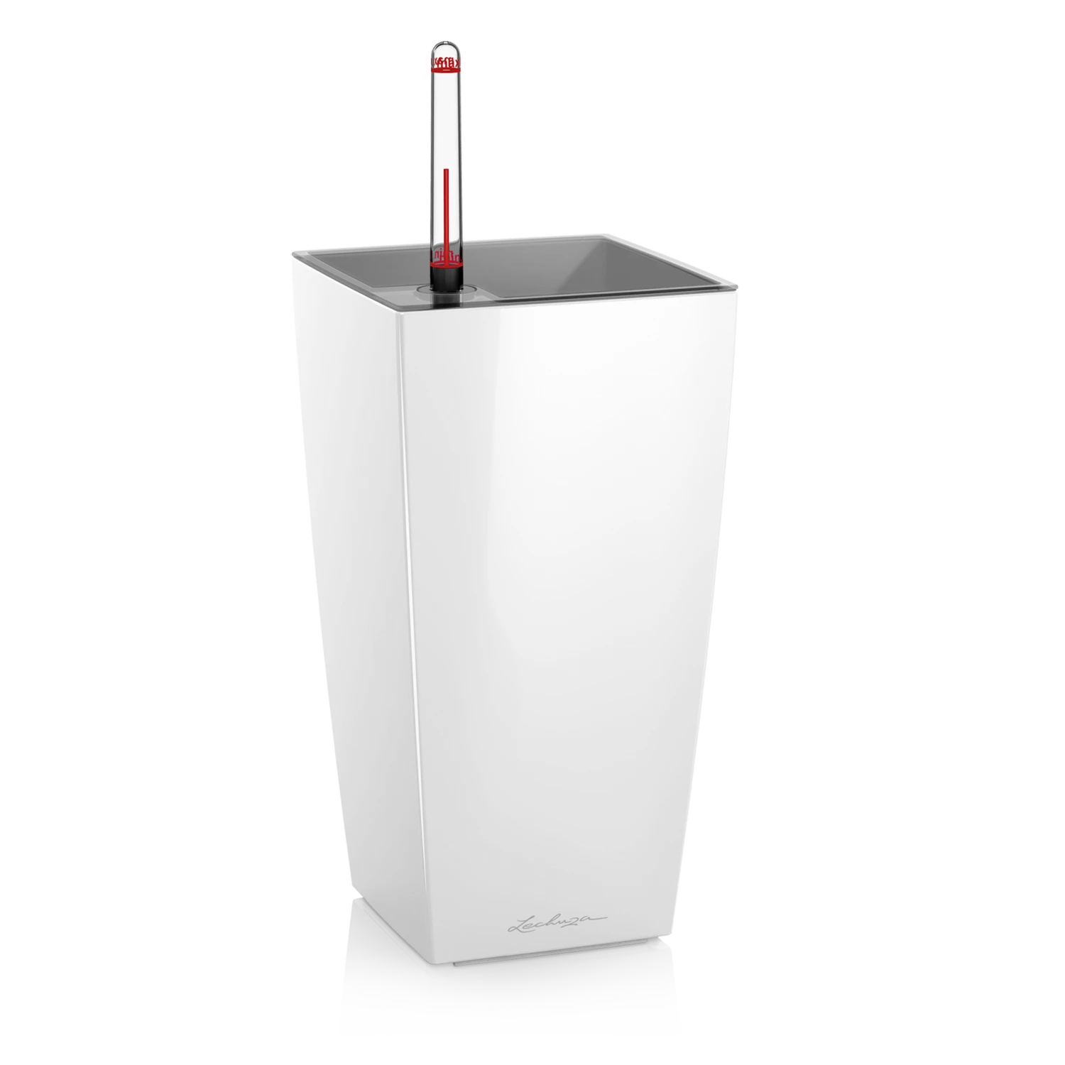 LECHUZA Tischgefäß MAXI CUBI, Weiß Hochglanz 8 LECHUZA Tischgefäß MAXI CUBI, Weiß Hochglanz – Bild 8