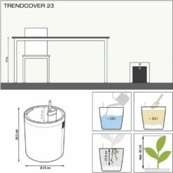 LECHUZA Pflanzgefäß TRENDCOVER "Kork" 23, Light Natural