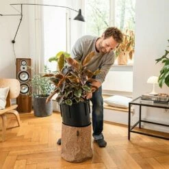 LECHUZA Pflanzgefäß TRENDCOVER "Kork" 23, Light Natural -Gartenbedarf Verkaufsladen lechuza pflanzgefaess trendcover kork 23 1677552 de