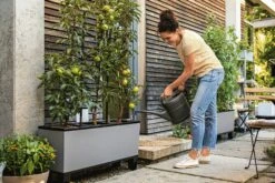 LECHUZA Pflanzgefäß TRIO "Stone" 40, Steingrau -Gartenbedarf Verkaufsladen lechuza trio stone 40 komplett set 1143271 de