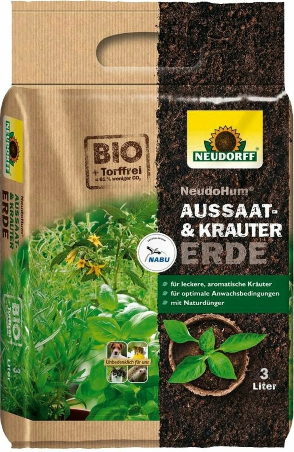 NeudoHum Aussaat- & Kräutererde, 3 L 1 NeudoHum Aussaat- & Kräutererde, 3 L