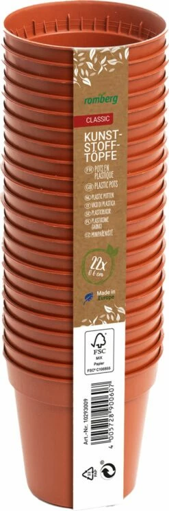 22 Kunststofftöpfe 5 Cm Rund - Terracotta