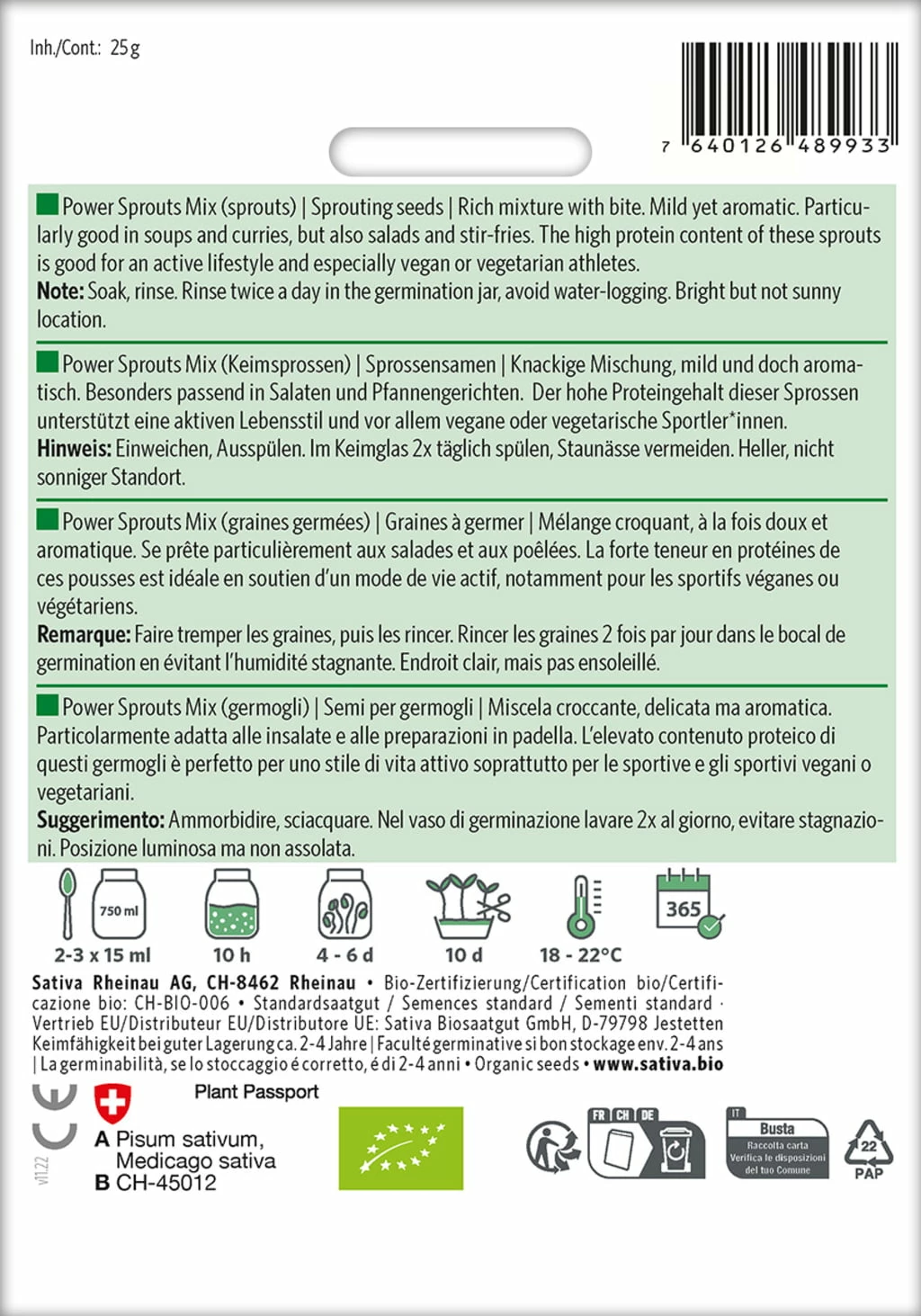 Bio Keimsprossen "Power Sprouts Mix" 1 Bio Keimsprossen "Power Sprouts Mix"