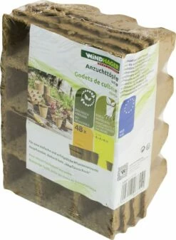 Windhager Anzucht-Töpfe 4 Cm Eckig, 48 Stück